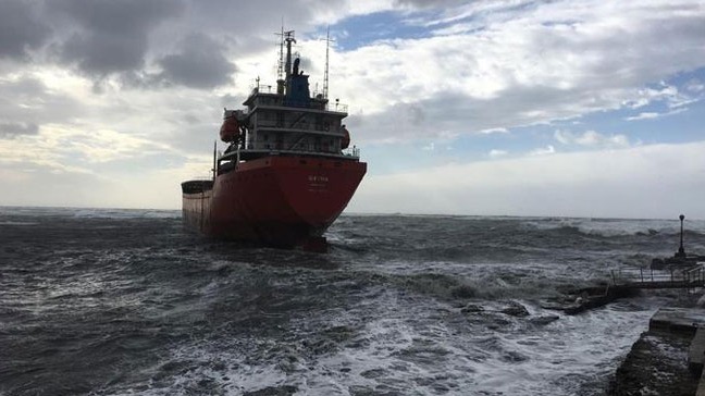 Affected by bad weather, Italian cargo ship hits a cliff near Sardinia